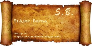 Stájer Barna névjegykártya
